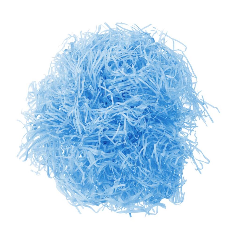 blue shredded paper