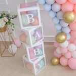 White baby balloon boxes