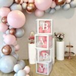 White baby balloon boxes