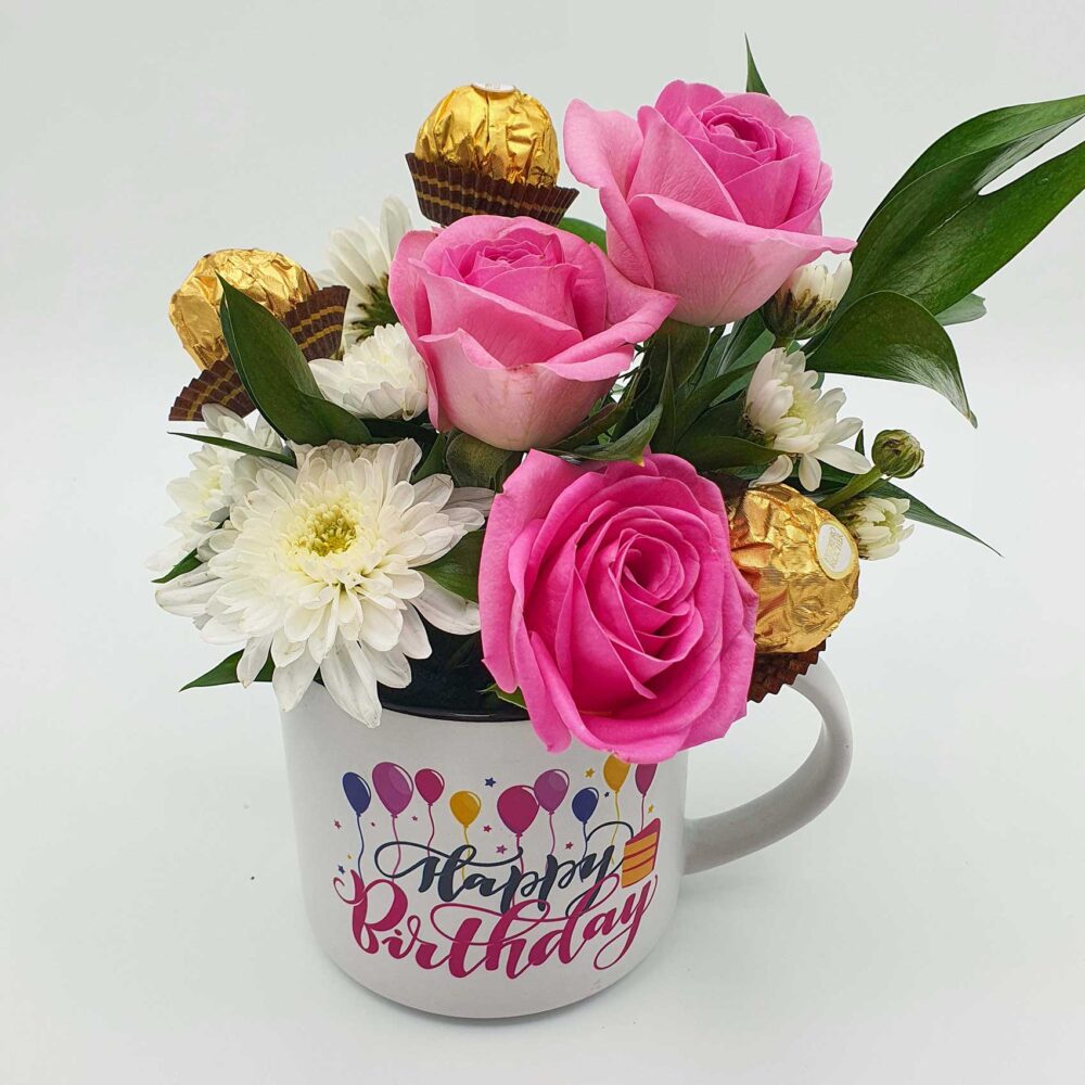 Birthday mug flowers