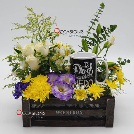 Dad - My Hero Flower Arrangement With Mug