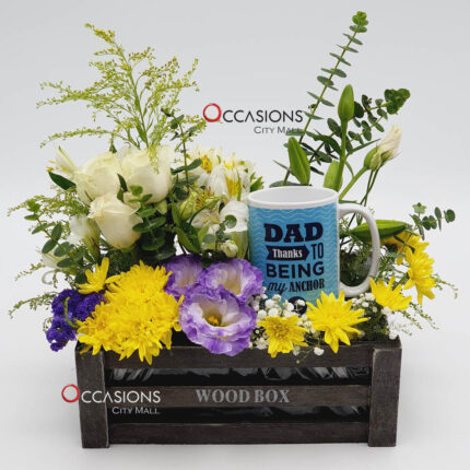 Dad My Anchor Flower Arrangement With Mug