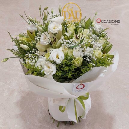 Best Dad White Bouquet