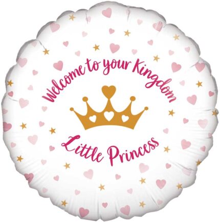 welcome-to-your-kigdom-little-princess-new-born-baby-girl-balloon-shop-delivery-Amman-Jordan