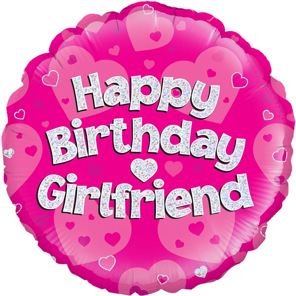 18-inches-Happy-Birthday-Girlfriend-Pink-Holographic-Oaktree-Foil-balloon-online-gift-shop-delivery-amman-jordan