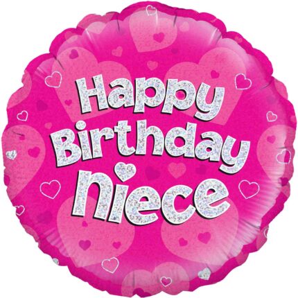 18-inches-Happy-Birthday-Niece-Pink-Holographic-Oaktree-Foil-balloon-online-gift-shop-delivery-amman-jordan