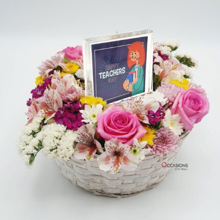 Happy Teacher's Day Flower Basket