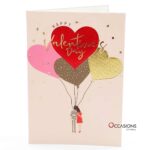  Valentine's Heart Balloons Card