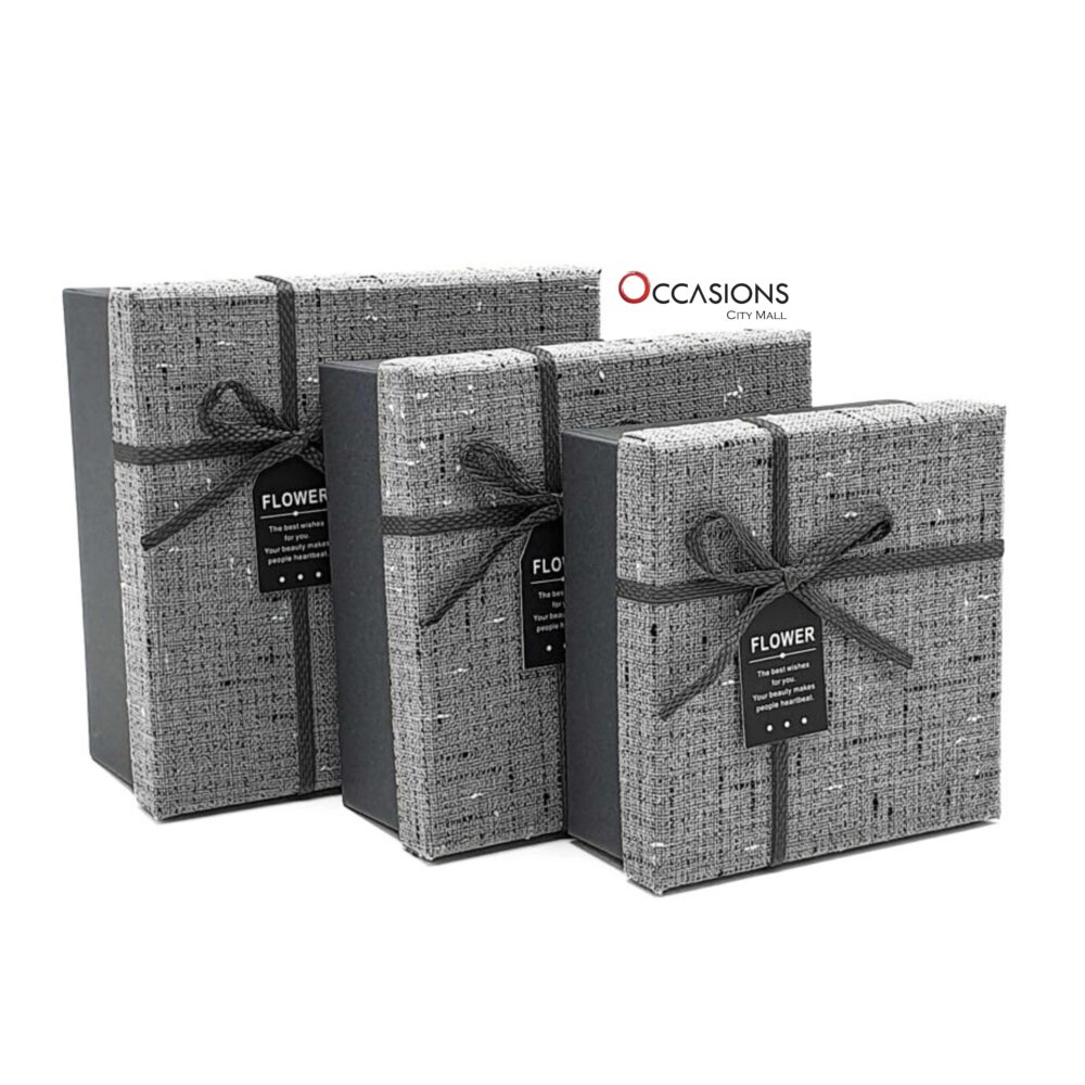 Fabric Square Box - Grey