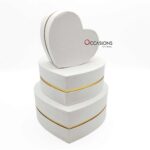 Heart Gold Strip Box - White