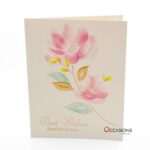 Best Wishes Pink Flower Card