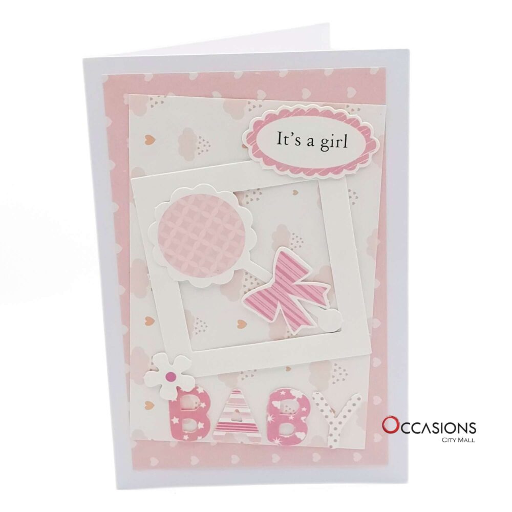 It's A Girl Lollipop Card