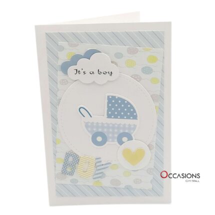 It's A Boy Stroller Card