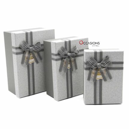 Fabric Ribbon Box - Grey