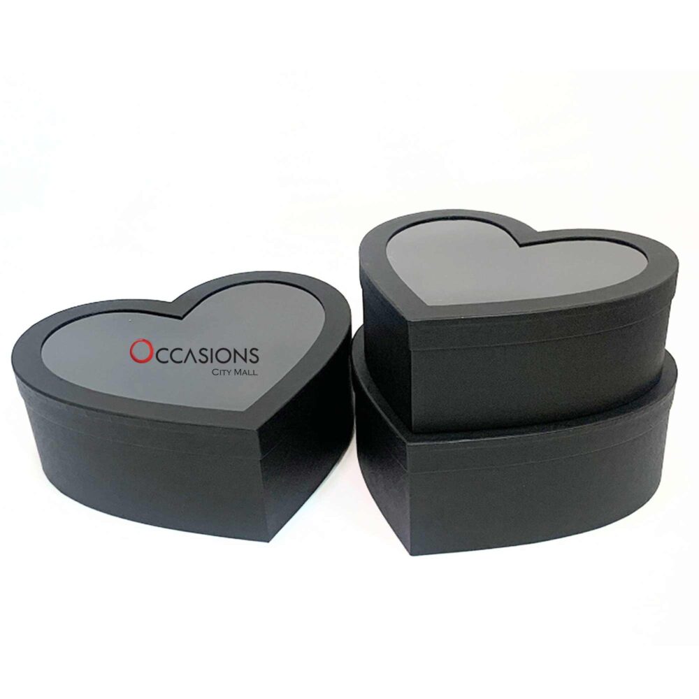 Heart Glitter Box - Black