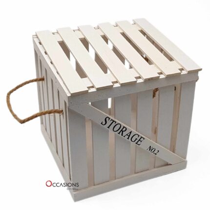 Storage Wood Box - White