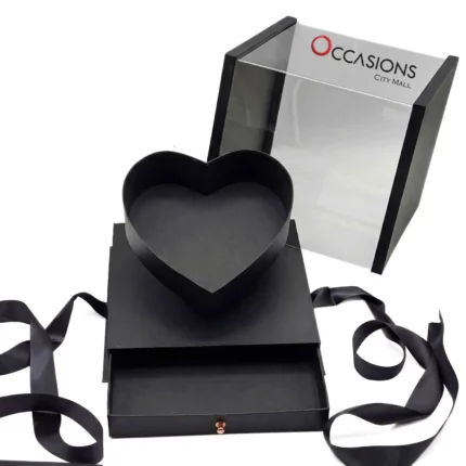 Heart With Drawer Box - Black