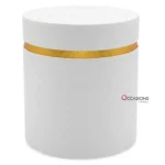 Cylinder Gold Strip Box - White