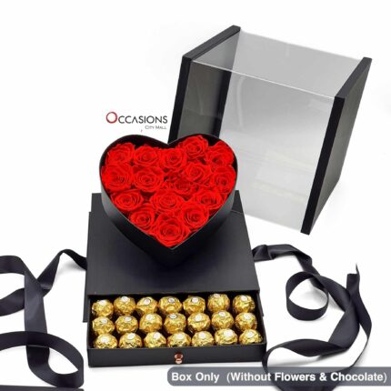 Heart With Drawer Box - Black