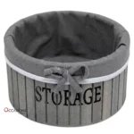 Storage Fabric Wood Box - Grey