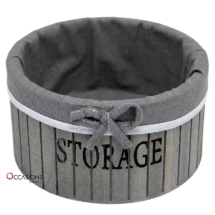 Storage Fabric Wood Box - Grey