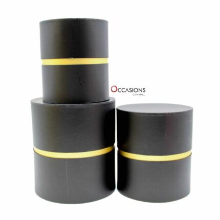 Cylinder Gold Strip Box - Black