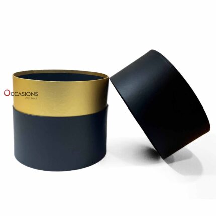Cylinder Gold Strip Box - Black