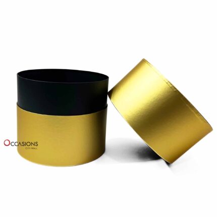 Cylinder Gold Strip Box - Gold
