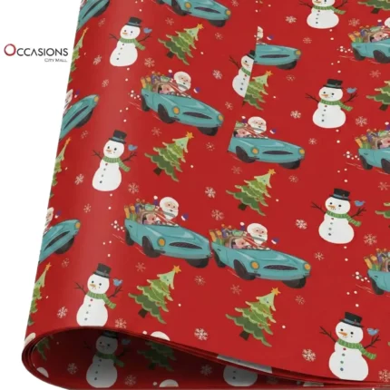 Santa Drive Christmas Wrapping Paper