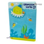 Grandson 1st Birthday Greeting Card Adorable 1st Birthday Hallmark For Sweet Grandson Greeting Card Order Online with Same Day Delivery in Amman Make his first birthday unforgettable with this adorable Hallmark greeting card. Featuring colorful sea creatures and a sweet message, it's perfect for your little cutie. Order online now from the best gift shop in Amman and enjoy greeting cards delivery with same day delivery in Jordan.