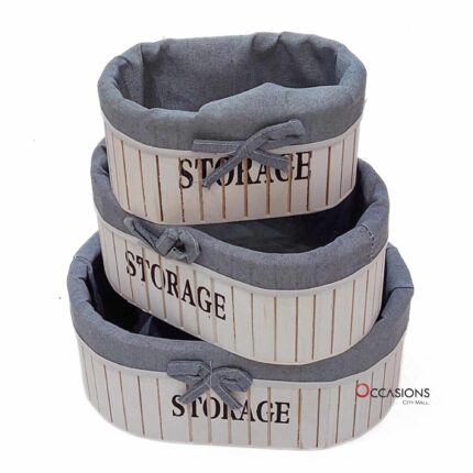 Storage Oval Wood Box
