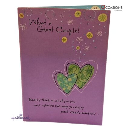 Great Couple Greeting Card - Anniversary Anniversary Greeting Card – For a Special Couple What a Great Couple – Hallmark Anniversary Card With Hearts Design Order Greeting Cards Online in Amman Jordan Make their day special with this beautiful Hallmark anniversary card, designed for a couple you admire. Featuring a warm message and vibrant heart design, it's the perfect way to express appreciation. Available from the best gift shop in Amman with greeting cards delivery and same day delivery. Order online now and send love with the world’s best greeting cards.