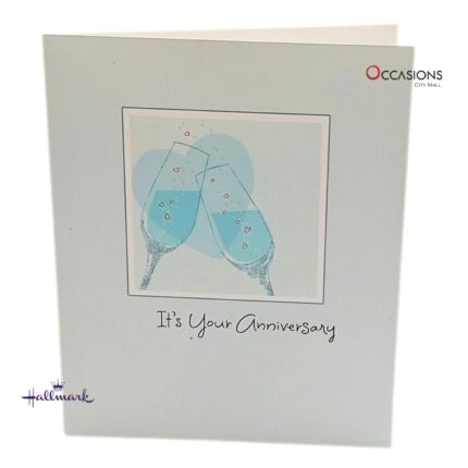 Loving Couple's Anniversary Greeting Card "Cheers To Forever" Anniversary Greeting Card  Hallmark Anniversary Card With Floating Hearts Same Day Greeting Cards Delivery in Amman This minimalist Hallmark anniversary card features two toasting glasses with floating hearts—perfect for a couple’s special day. With the message “Here’s to you two!”, it's a stylish way to say cheers to lasting love. Get it from the best gift shop in Amman with greeting cards delivery and same day delivery. Order online today and make their moment memorable.