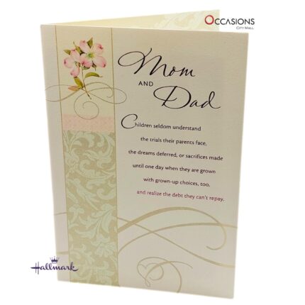 Parents Anniversary Greeting Card  Anniversary Greeting Card - Heartfelt For Mom & Dad  Elegant Hallmark Anniversary Greeting Card Designed For Mom & Dad Greeting Cards Delivery in Amman Jordan Show your heartfelt love with this elegant Hallmark anniversary greeting card designed for Mom and Dad. A perfect choice from the best gift shop in Amman, Jordan. Express deep gratitude and admiration with touching words inside. Order greeting cards online in Amman Jordan with same day delivery. Ideal for those looking for meaningful Hallmark greeting cards and fast greeting cards delivery.