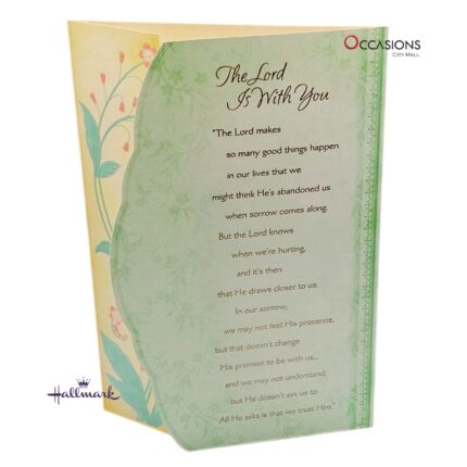 "Lord Is With You" Greeting Card - Sympathy  Sympathy Greeting Card For Friends & Family Peaceful Hallmark Sympathy Greeting Card Same Day Greeting Cards Delivery in Amman This Hallmark Sympathy card brings peace and faith during difficult times. With a gentle message of God’s love and presence, it's the perfect way to show support. Order greeting cards online in Amman Jordan from the best gift shop in Amman. We offer greeting cards delivery and same day delivery with a beautiful selection of Hallmark greeting cards that bring comfort and hope.