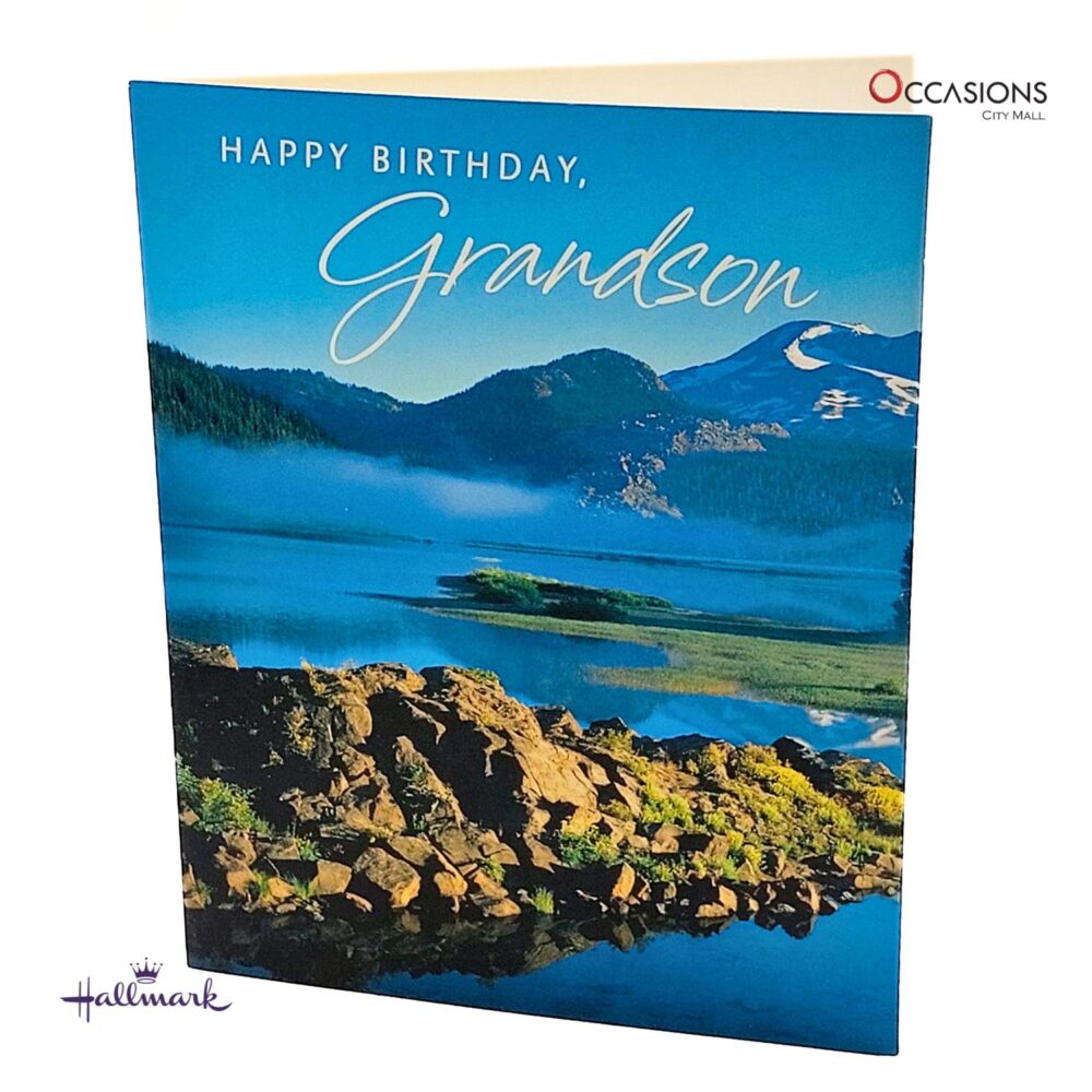 Grandson Mountain Lake Birthday Card Peaceful Mountain & Lake Hallmark Grandson Birthday Greeting Card Order Online with Same Day Delivery in Amman Make your grandson’s birthday even more special with this stunning Hallmark greeting card. Featuring a peaceful mountain and lake view and a heartfelt message inside, it's perfect to show how much he means to you. Order online from the best gift shop in Amman and enjoy greeting cards delivery with same day service across Jordan.