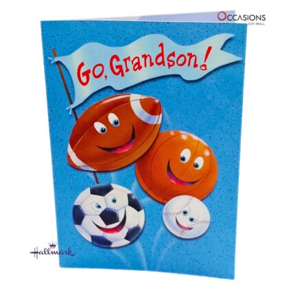 Grandson Sports Birthday Greeting Card Sports Balls Hallmark Grandson Birthday Greeting Card Order Online with Same Day Delivery in Amman Make his birthday a winning one with this Hallmark Grandson Birthday Greeting Card featuring smiling sports balls and a fun message inside! A perfect choice from the best gift shop in Amman to make your grandson smile. Order online today for greeting cards delivery with same day delivery in Amman, Jordan.