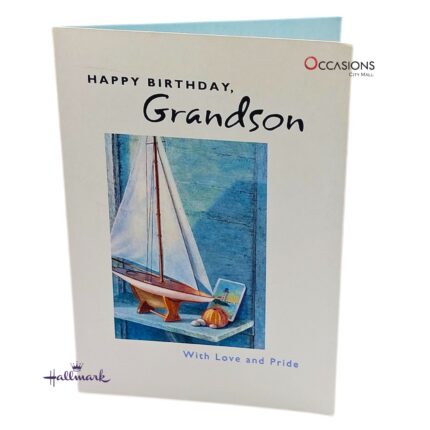 Sailing Boat Grandson Birthday Card Beautiful Hallmark Grandson Birthday Greeting Card Order Online with Same Day Delivery in Amman This Hallmark Grandson Birthday card is a beautiful way to show love, pride, and warm wishes. Featuring a soft sailboat design and touching message inside, it’s perfect for a grandson you cherish. Order online from the best gift shop in Amman with greeting cards delivery and same day delivery in Amman, Jordan.