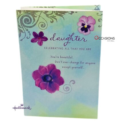 Purple Blooms Daughter Birthday Greeting Card Purple Hallmark Daughter Birthday Greeting Card Order Online with Same Day Delivery in Amman This beautiful Daughter Birthday greeting card by Hallmark is the perfect way to show love and pride. With sweet floral designs and an inspiring message inside, it reminds her how special she truly is. You can order online with same day delivery from the best gift shop in Amman. Ideal for those looking for greeting cards delivery in Amman Jordan.