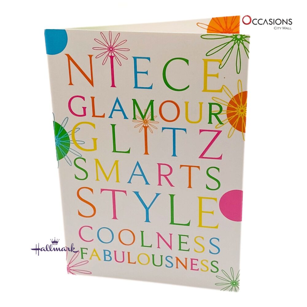Colorful Niece's Birthday Greeting Card Bright Wishes Hallmark Niece's Birthday Greeting Card Order Online with Same Day Delivery in Amman Celebrate your stylish and fabulous niece with this colorful Hallmark birthday card! Bright, cheerful, and full of love, it's the perfect way to make her feel extra special on her big day. Shop at the best gift shop in Amman, Jordan, and enjoy greeting cards delivery right to your home with same day delivery service.