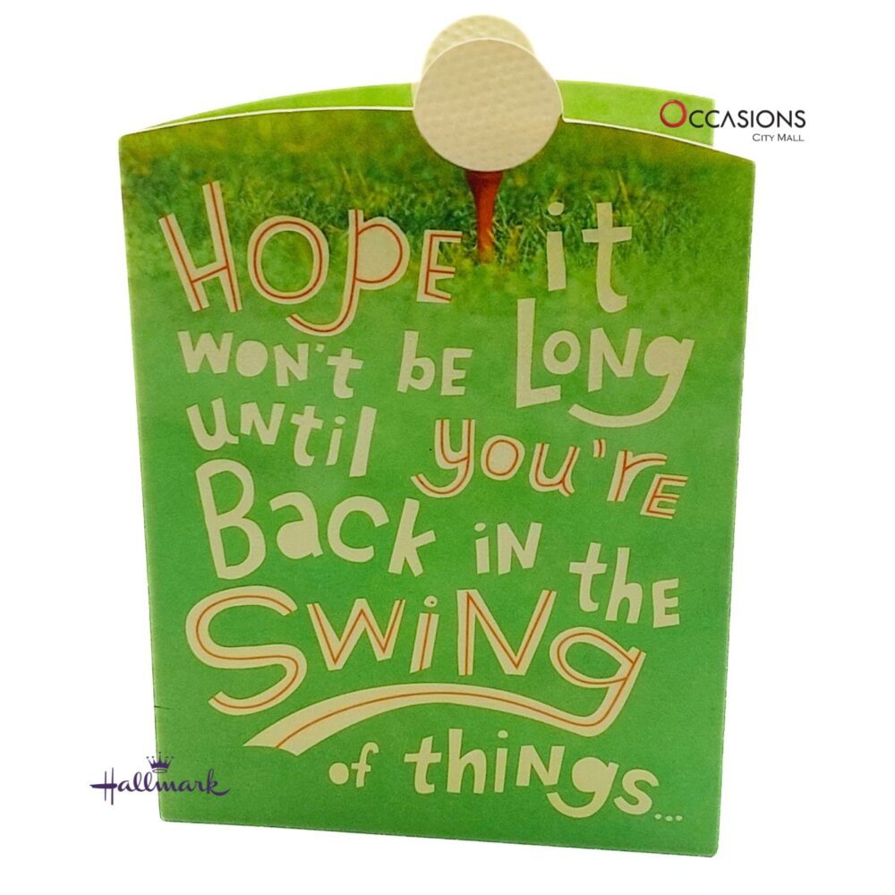 Golf Get Well Soon Greeting Card Cheerful Hallmark Get Well Soon Greeting Card Order Online with Same Day Delivery in Amman Send cheerful wishes with this playful Hallmark Get Well Soon card! Perfect for a golf lover, this bright card is ready for order online with same day delivery from the best gift shop in Amman. We offer fast greeting cards delivery across the city. Order greeting cards online in Amman Jordan today and brighten someone’s recovery with the magic of Hallmark greeting cards.