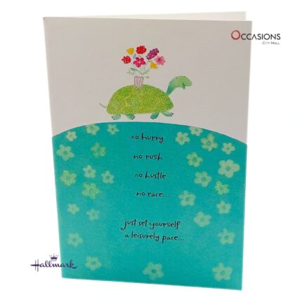 Happy Turtle Get Well Soon Greeting Card Sweet Hallmark Get Well Soon Greeting Card Order Online with Same Day Delivery in Amman Cheer someone up with this adorable Hallmark Get Well Soon card featuring a sweet turtle and a relaxing message! You can order online with same day delivery from the best gift shop in Amman. Trust our fast and reliable greeting cards delivery. Order greeting cards online in Amman Jordan today and bring comfort and care with Hallmark greeting cards.