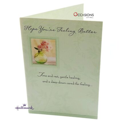 Soft Floral Get Well Soon Greeting Card Heartfelt Hallmark Get Well Soon Greeting Card Order Online with Same Day Delivery in Amman Send peaceful recovery wishes with this elegant Hallmark Get Well Soon card, designed with a soft floral touch and heartfelt message. You can order online with same day delivery from the best gift shop in Amman. We offer fast and secure greeting cards delivery. Order greeting cards online in Amman Jordan and show you care with Hallmark greeting cards.