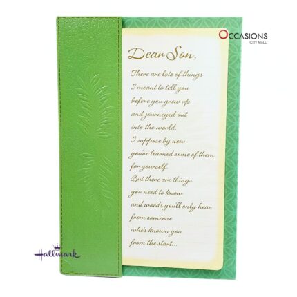 Green Son's Birthday Greeting Card Heartfelt Green Hallmark Son's Birthday Greeting Card Order Online with Same Day Delivery in Amman Express your love and pride with this touching Hallmark Son's Birthday greeting card. Perfect for celebrating your son’s journey through life, this card shares heartfelt words from the heart. Order online from the best gift shop in Amman and enjoy same day delivery with our trusted greeting cards delivery service.