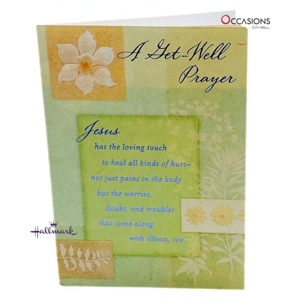 Heartfelt Prayer Get Well Soon Greeting Card Beautiful Heartfelt Prayer Hallmark Get Well Soon Greeting Card Order Online with Same Day Delivery in Amman Send love and healing with this beautiful Get Well Soon card by Hallmark. Featuring a heartfelt prayer message, it’s the perfect way to show you care. Order online today from the best gift shop in Amman and enjoy same day delivery. Order greeting cards online in Amman Jordan easily with Occasions – your trusted source for Hallmark greeting cards and gifts.