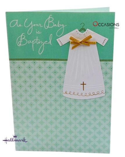 Beautiful Baptism Greeting Card Heartfelt Hallmark Baptism Greeting Card Order Online with Same Day Delivery in Amman Welcome a precious new life into God's family with our beautiful Baptism greeting card by Hallmark. Perfect for sending heartfelt blessings, this card is available for order online with same day delivery from the best gift shop in Amman. Order greeting cards online in Amman Jordan and enjoy greeting cards delivery with love and care. We proudly offer the best selection of Hallmark greeting cards at Occasions City Mall, your trusted gift shop in Amman.