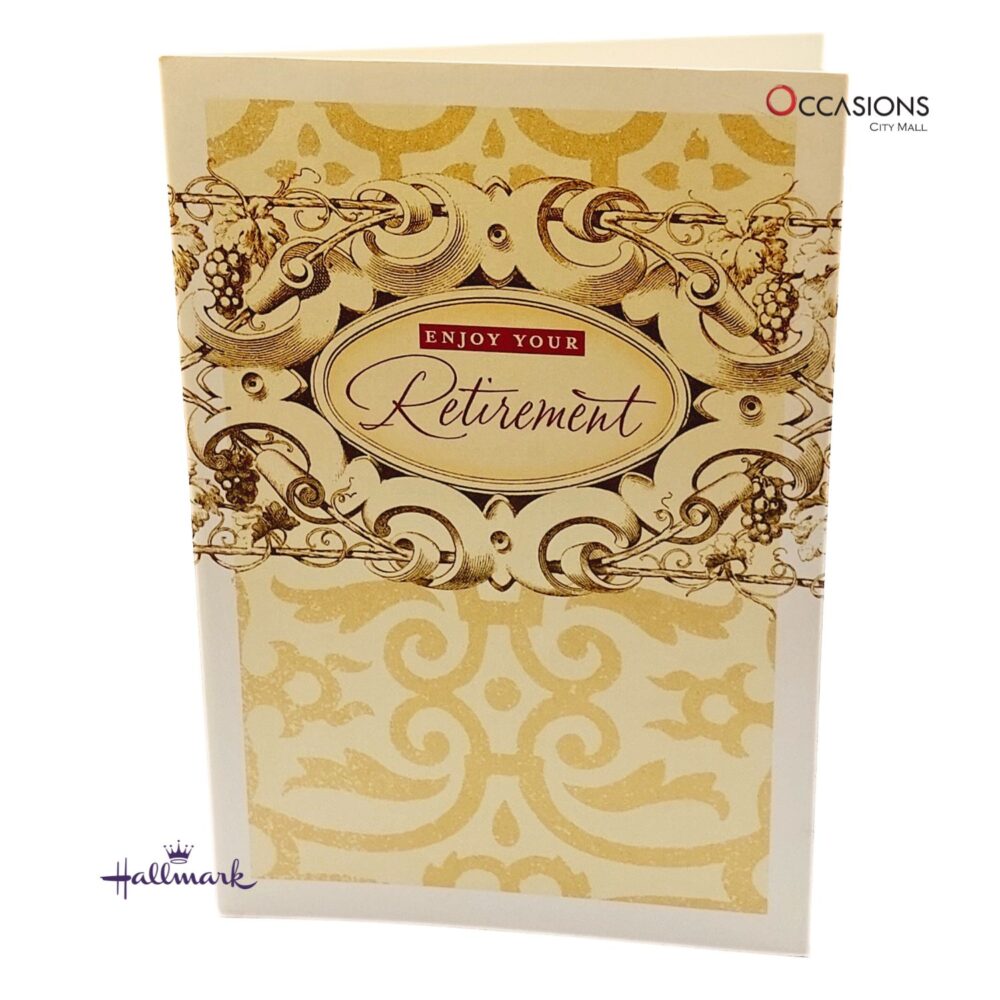 Thoughtful Retirement Greeting Card Elegant Hallmark Retirement Greeting Card Order Online with Same Day Delivery in Amman Send warm wishes with this elegant Hallmark retirement greeting card, perfect for celebrating a new chapter in life. Featuring a luxurious gold design and heartfelt message inside, it's ideal for expressing your appreciation. Order greeting cards online in Amman Jordan from the best gift shop in Amman. Enjoy greeting cards delivery with same day delivery available when you order online today!