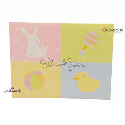 Pastel Thank You Greeting Card Card Size: 12.8 x 9.8 cm Baby-Themed Hallmark Thank You Greeting Card Order Online with Same Day Delivery in Amman Brighten someone’s day with this adorable Hallmark Thank You card featuring soft pastel baby-themed designs. Ideal for expressing gratitude after baby showers, birthdays, or kind gestures. Order greeting cards online in Amman Jordan and enjoy same day delivery from the best gift shop in Amman. We offer Hallmark greeting cards with secure online ordering and greeting cards delivery across Jordan.