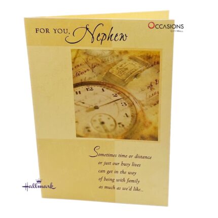 Heartfelt Nephew's Birthday Greeting Card Card Size: 20.4 x 14.1 cm Warm Hallmark Nephew's Birthday Greeting Card Order Online with Same Day Delivery in Amman Show your nephew how much he means to you, no matter the distance. This Hallmark birthday card expresses love that stands the test of time. A perfect choice for heartfelt moments. Order online from the best gift shop in Amman and enjoy greeting cards delivery with same day delivery. Order greeting cards online in Amman Jordan and make his day special.