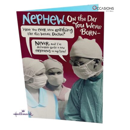 Humorous Nephew's Birthday Greeting Card Card Size: 20.4 x 14.1 cm  Doctor Themed Hallmark Nephew's Birthday Greeting Card Order Online with Same Day Delivery in Amman This hilarious Hallmark birthday card celebrates your nephew’s uniqueness from day one! With fun doctor-themed humor, it’s the perfect card to make him smile. Order online from the best gift shop in Amman. We offer greeting cards delivery and same day delivery. Order greeting cards online in Amman Jordan and send laughter straight to his day.
